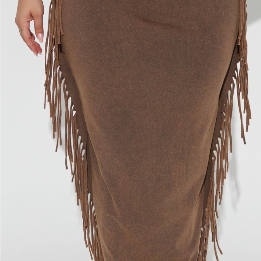 Fringe Brown Skirt